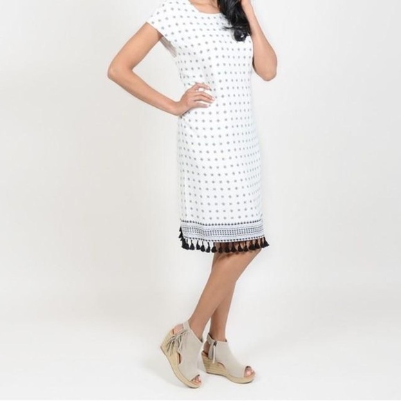 Madewell Scatterblock Tassel Dress Sz. Small - Picture 3 of 12